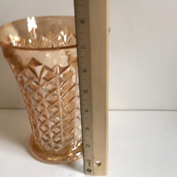 Vintage Marigold carnival iridescent trumpet vase - Picture 2 of 11